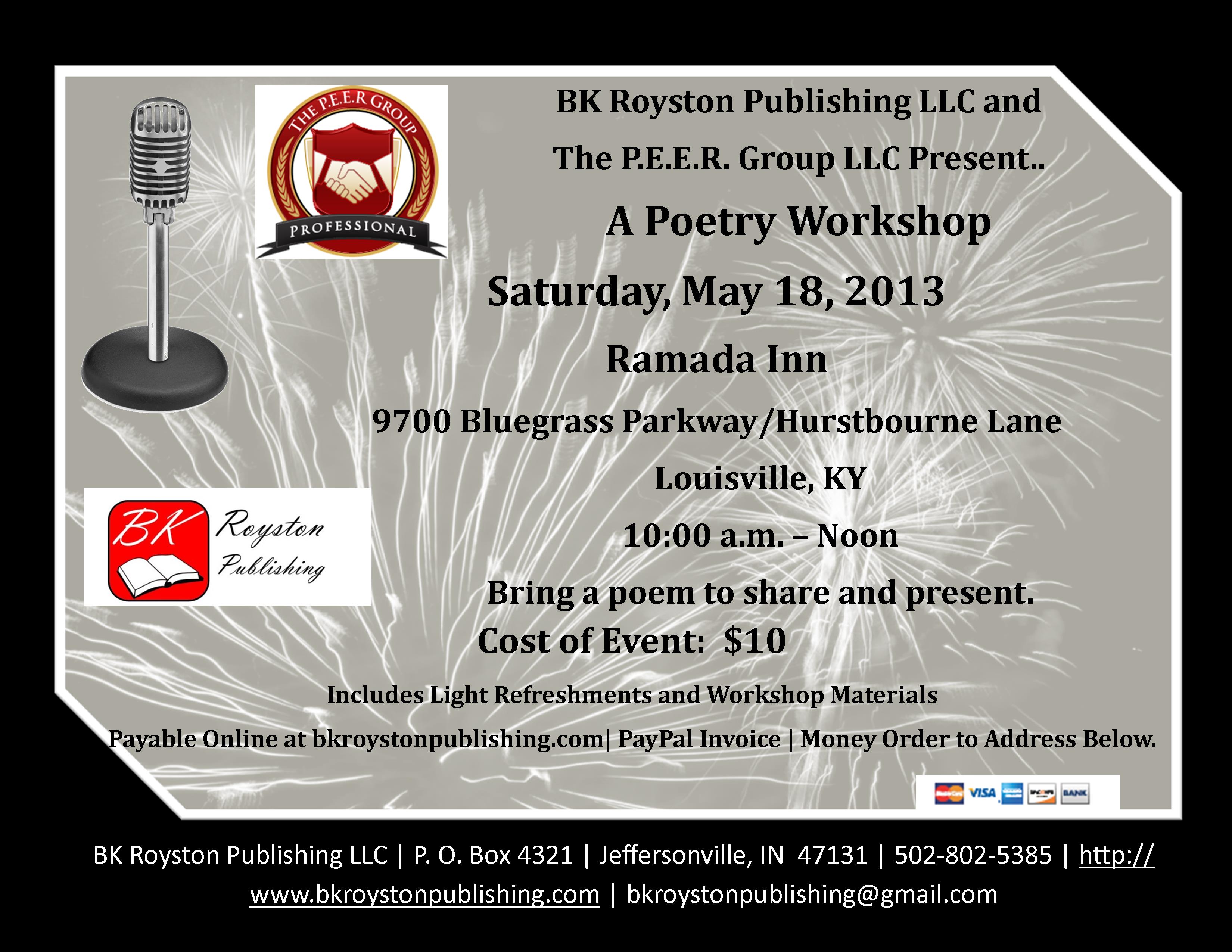 Flyer for Poetry Workshop 051813